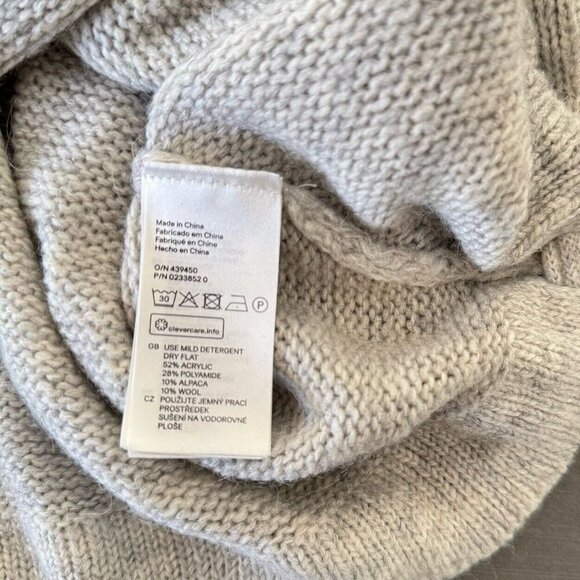 H&M Gray Pullover Sweater Lightweight Alpaca Blend Cowl Neck Slouchy Relax Fit - Picture 8 of 10